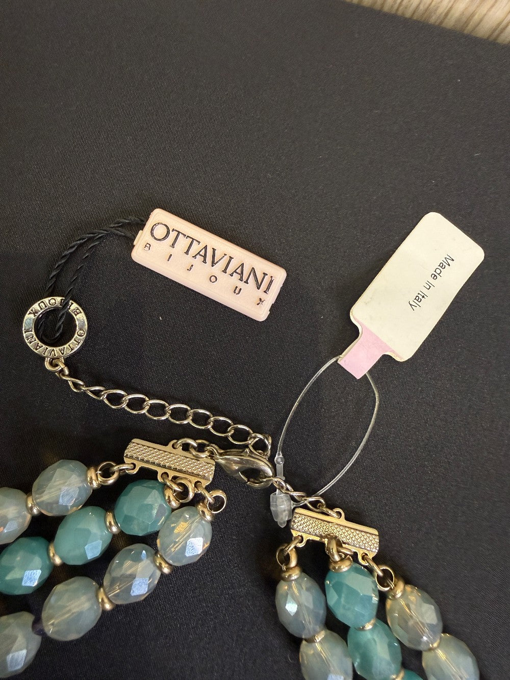 Ottaviani Turquoise Multi-Strand Crystal Statement Necklace|857