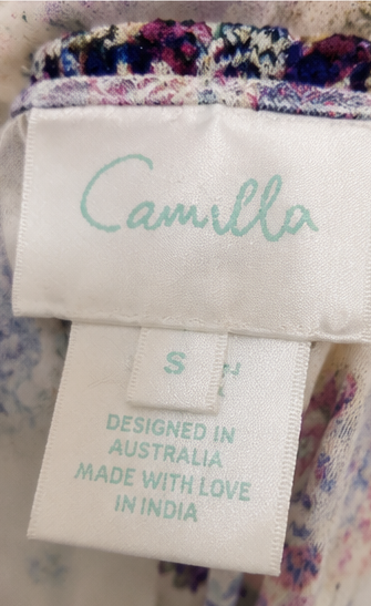 CAMILLA Embellished 100% Silk Printed Maxi Dress – Size S|574