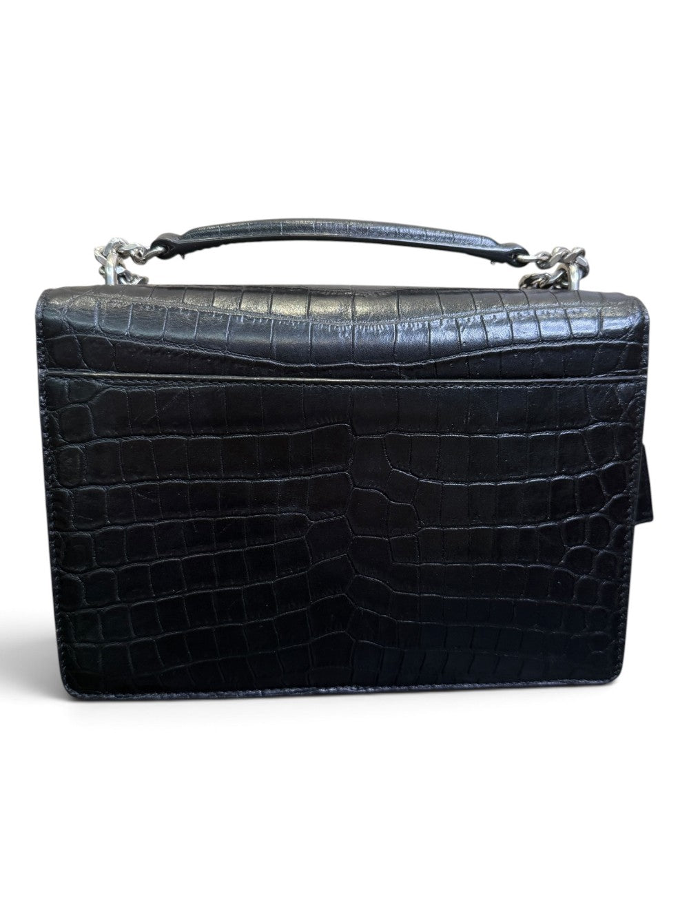 Saint Laurent 2017 Medium Sunset Croc-Embossed Leather Bag|751