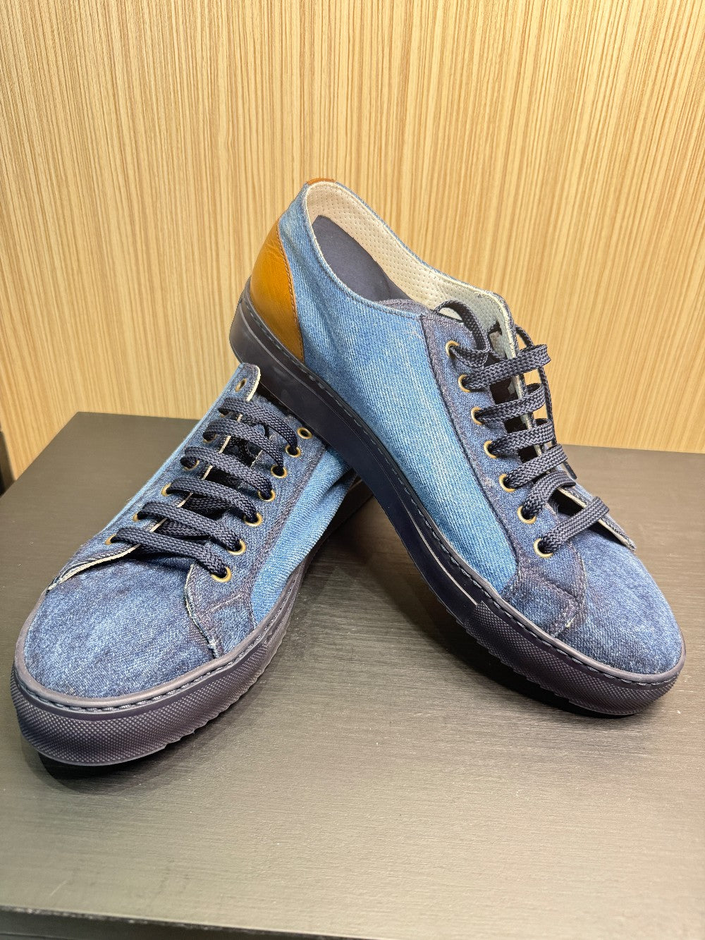 Doucal's Blue Denim Low Top Sneakers – Size 43|116