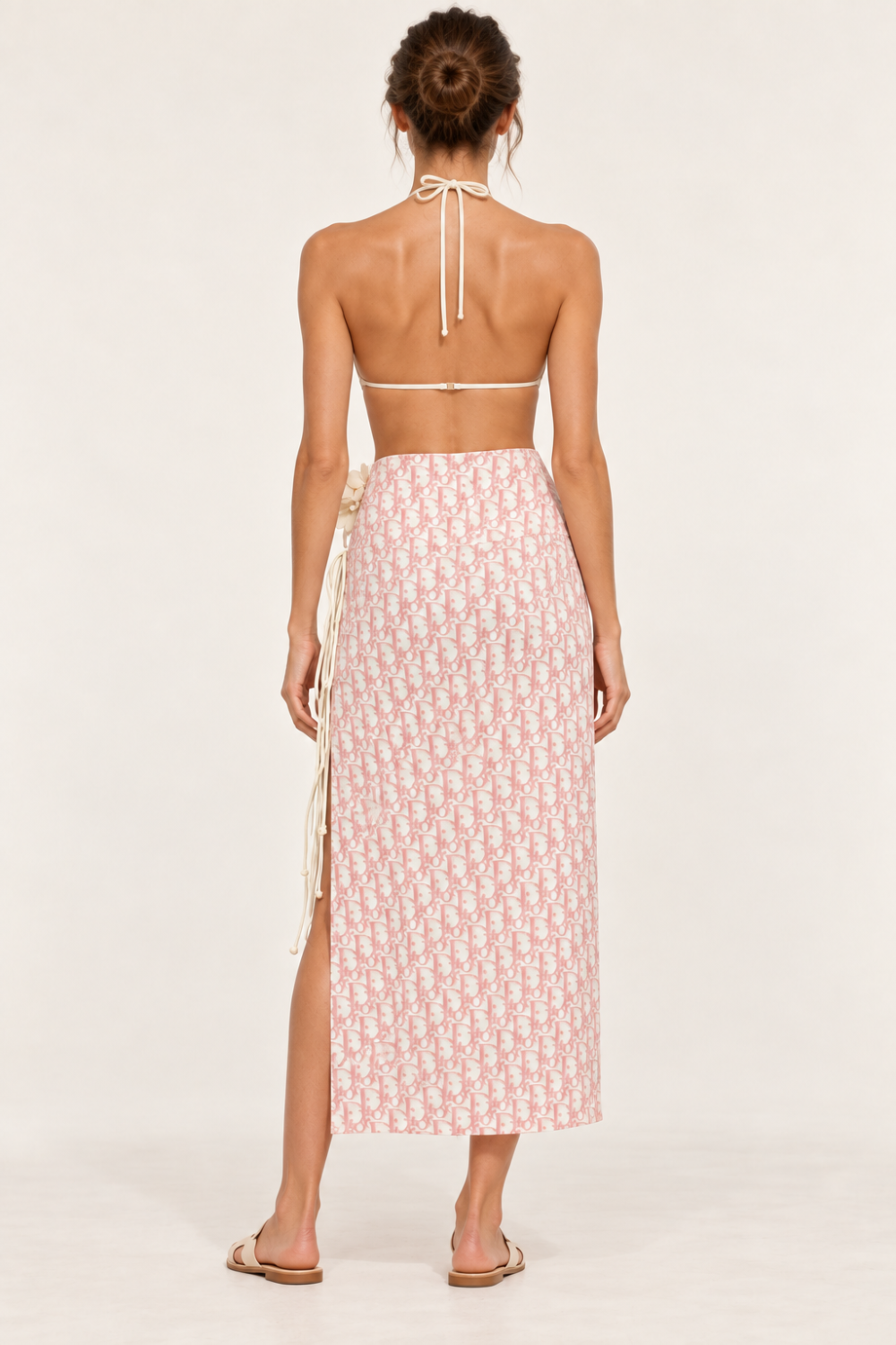 Christian Dior Pink Monogram Floral Beach Cover-Up Skirt|1022