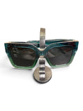 Jimmy Choo EDNA/S PEF/IR Oversized Square Sunglasses Size 52-22-145 – Emerald Blue Gradient|804