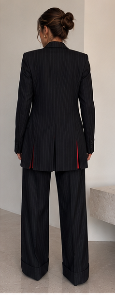 Vintage Dolce & Gabbana Pinstripe Wool Pantsuit – Jacket & Trousers|528