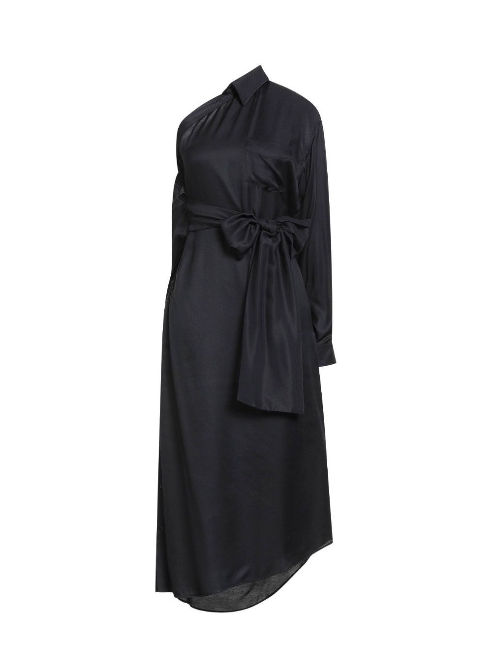 Moschino Couture One-Shoulder Asymmetric Maxi Dress – Black – IT 42 / US 6|509