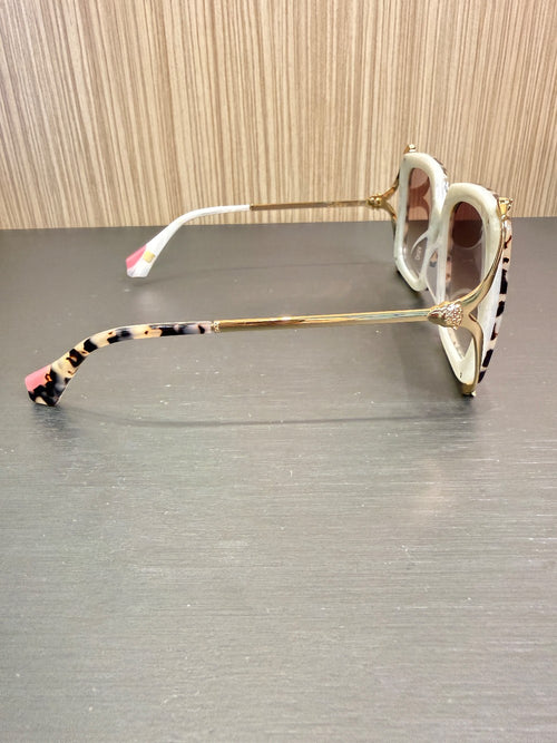 CAMILLA The After Party Oversized Square Sunglasses – Ivory Tortoise / Gold|391