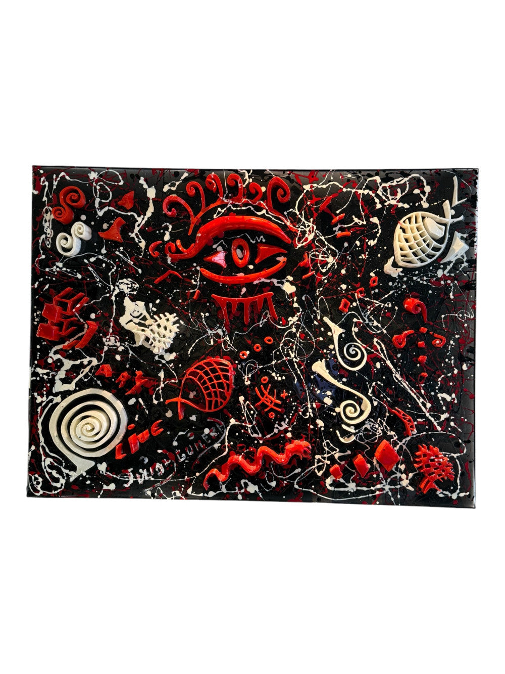 Julio Aguilera – Gratiti Black – Original 3D Mixed Media Painting – 2024|1081