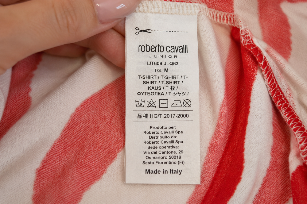 Roberto Cavalli Junior Red & White Printed Sleeveless Top – Size M|590