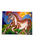 Julio Aguilera “Cubic Horse” – Oil on Canvas, 48 × 36 in, 2023|1057