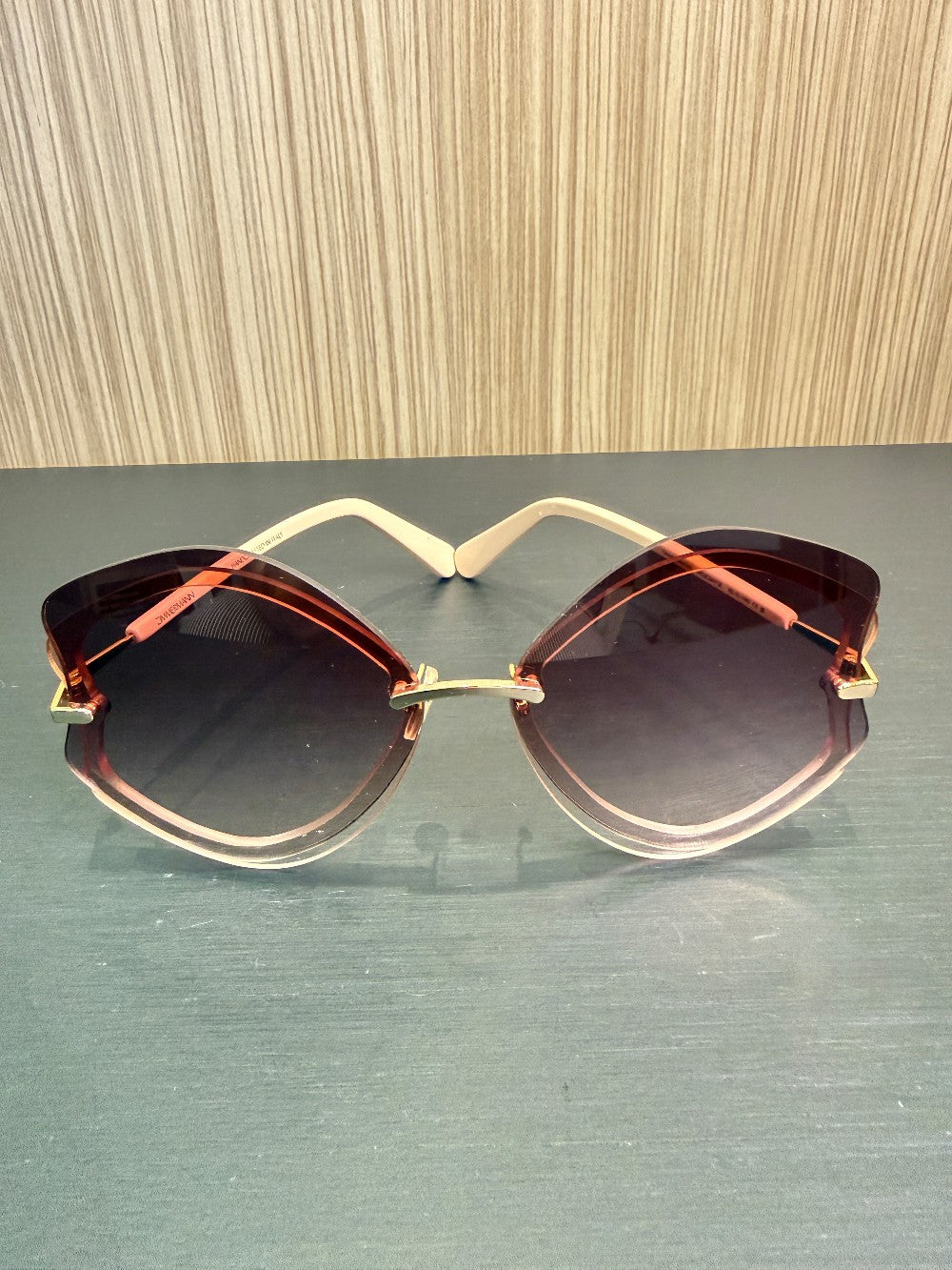 Zimmermann Gibson Oversized Rimless Gradient Sunglasses – Pink/Burgundy – Handcrafted in Italy|442