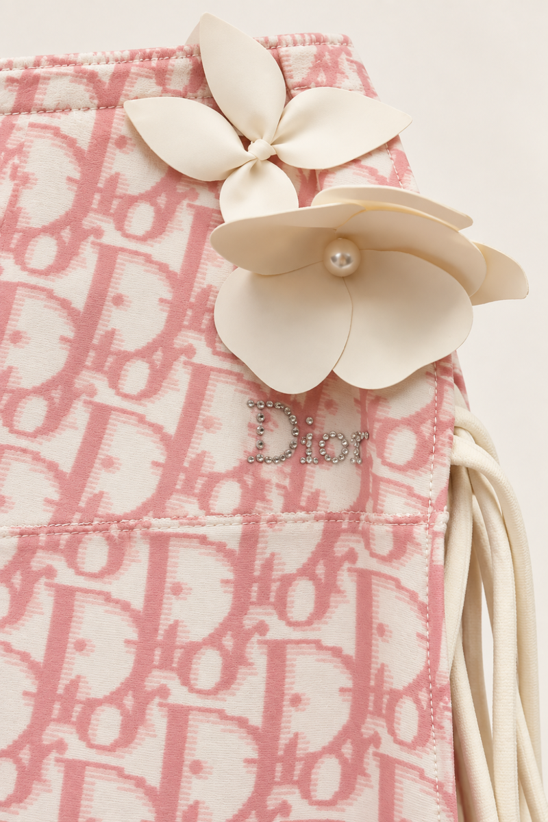 Christian Dior Pink Monogram Floral Beach Cover-Up Skirt|1021