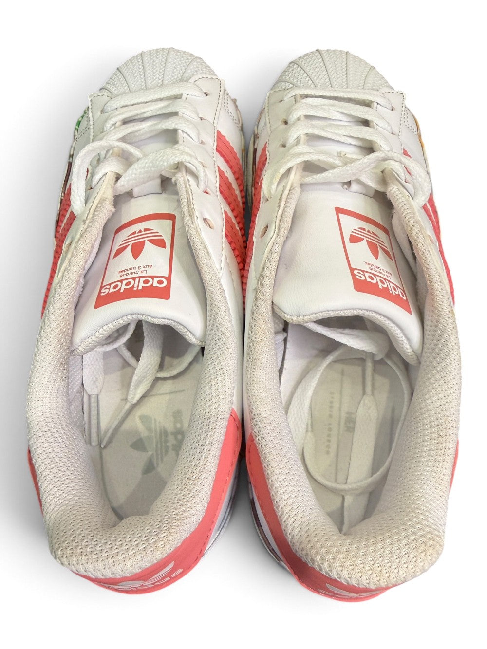 adidas Originals Superstar C White & Pink Floral Sneakers – US 2Y (EU 33½)|1003