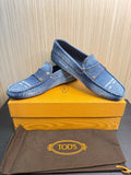 Tod's Men's Denim Gommino Driving Loafers Size 7.5|90