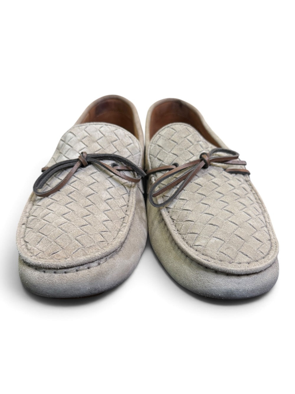 Bottega Veneta Men’s Intrecciato Suede Driving Loafers Size 42|738