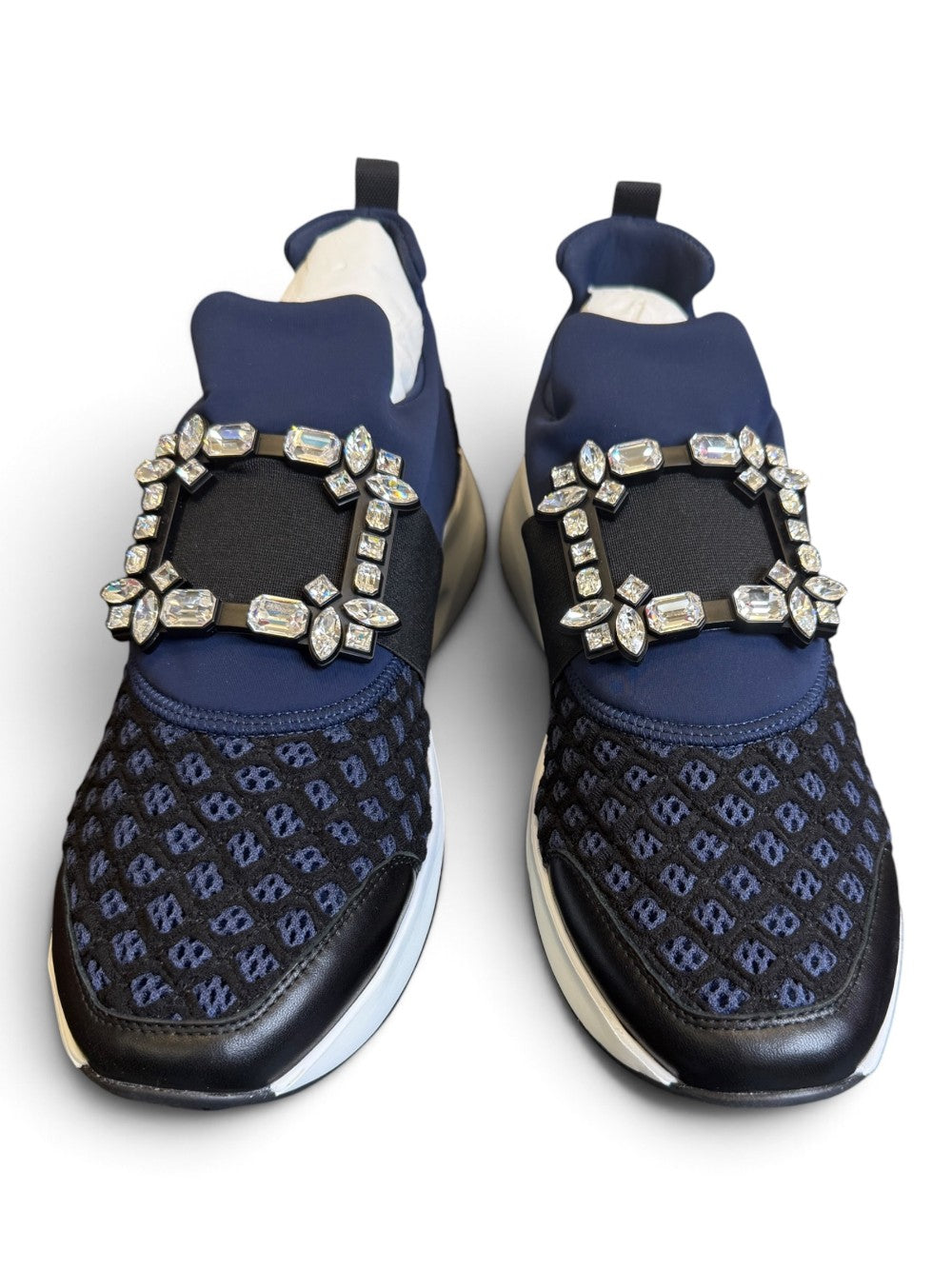 Roger Vivier Viv’ Run Strass Buckle Sneakers Navy – Brand New – US 10.5 (EU 40.5)|977