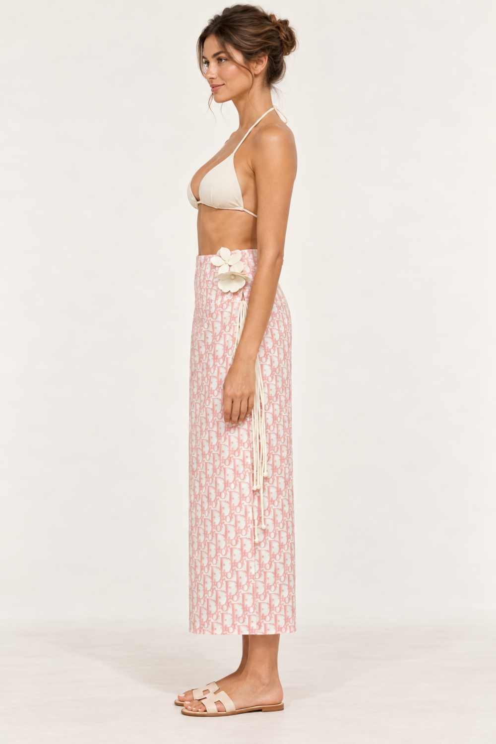 Christian Dior Pink Monogram Floral Beach Cover-Up Skirt|1023