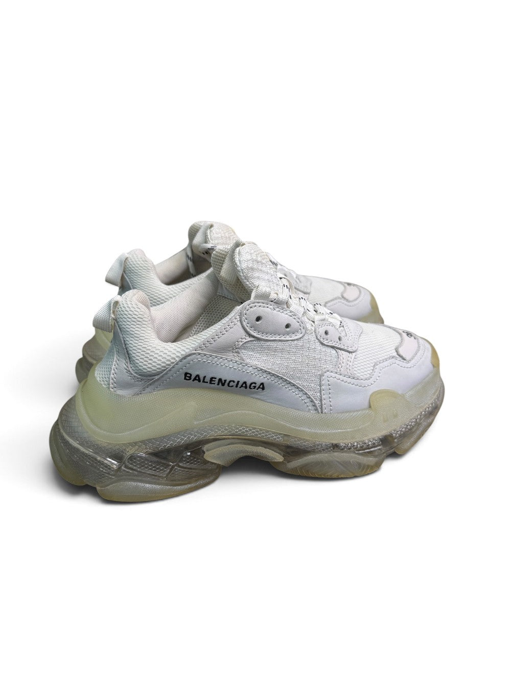 Balenciaga Triple S Clear Sole White Sneakers Size 36|489