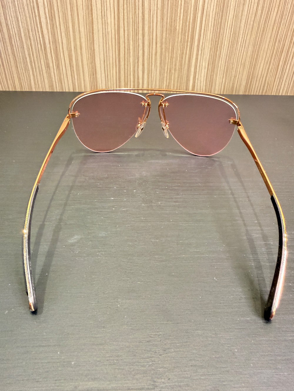 Louis Vuitton Z176 M4V1Z Rimless Aviator Sunglasses Rose Gold Size 63-10-140|435