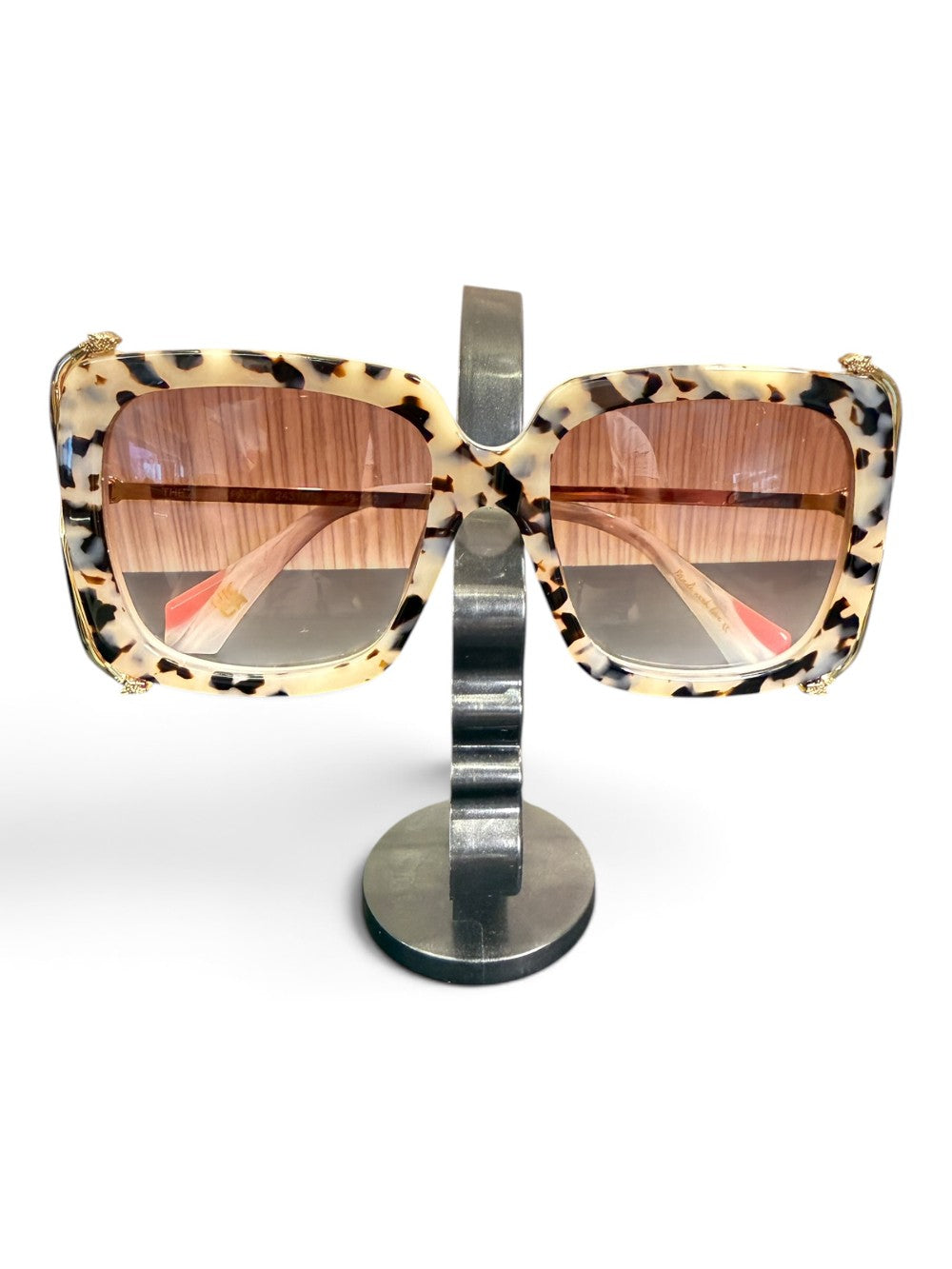 CAMILLA The After Party Oversized Square Sunglasses – Ivory Tortoise / Gold|845