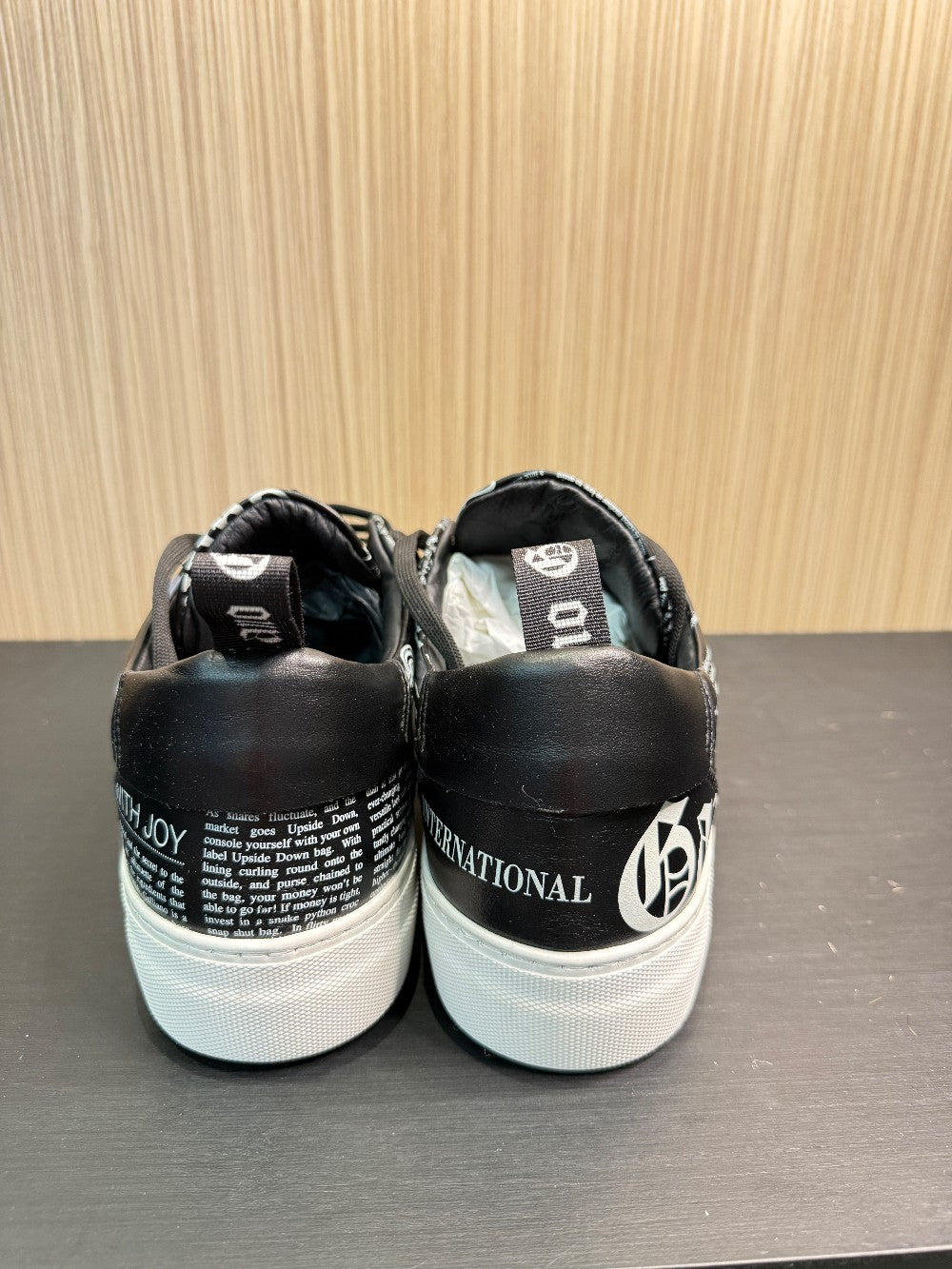 John Galliano Paris Gazette Newspaper Print Leather Sneakers Size EU 40|284