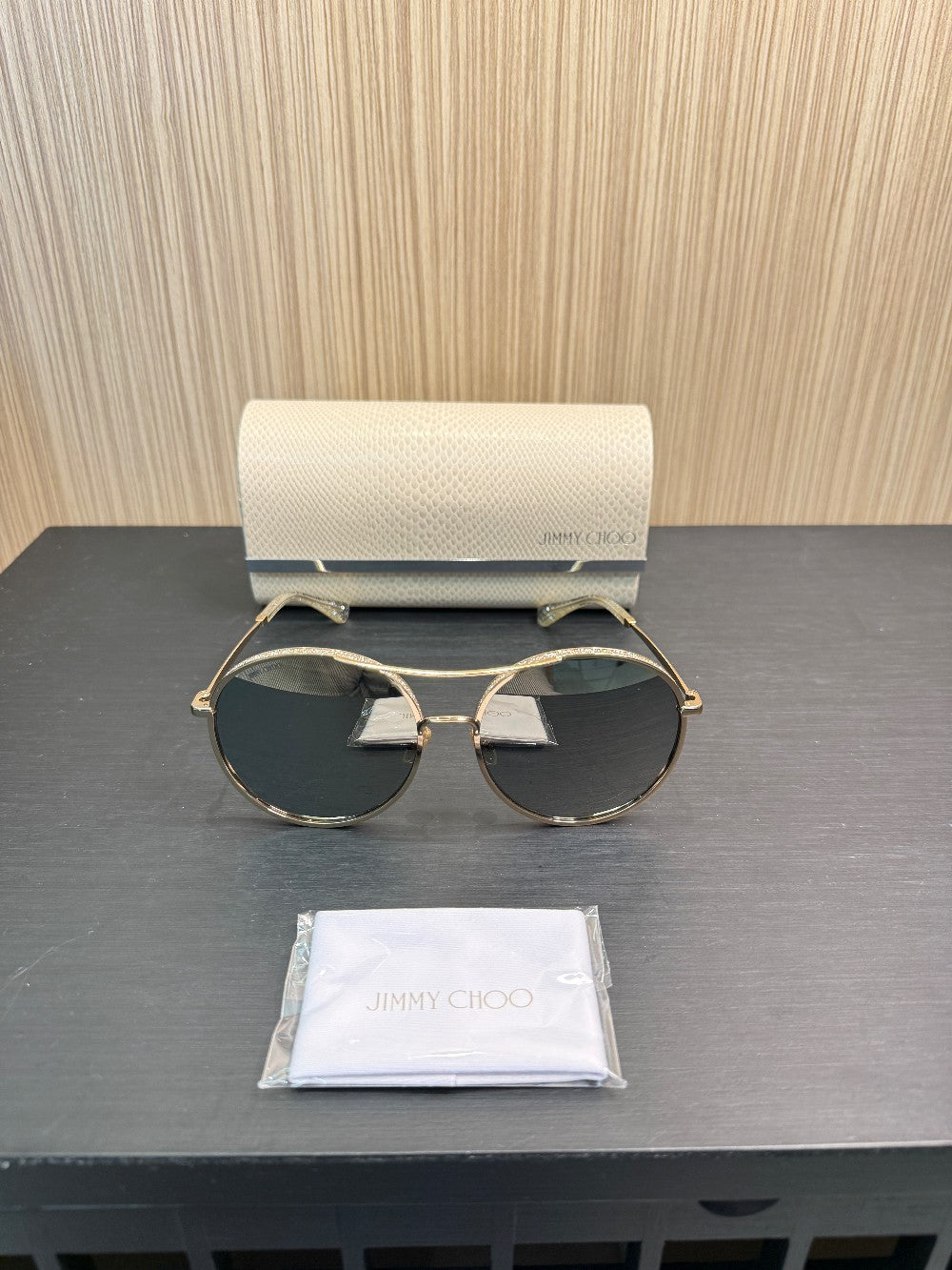 Jimmy Choo LENI/F/S Aviator Sunglasses Gold J5GJO 60-17-145|334