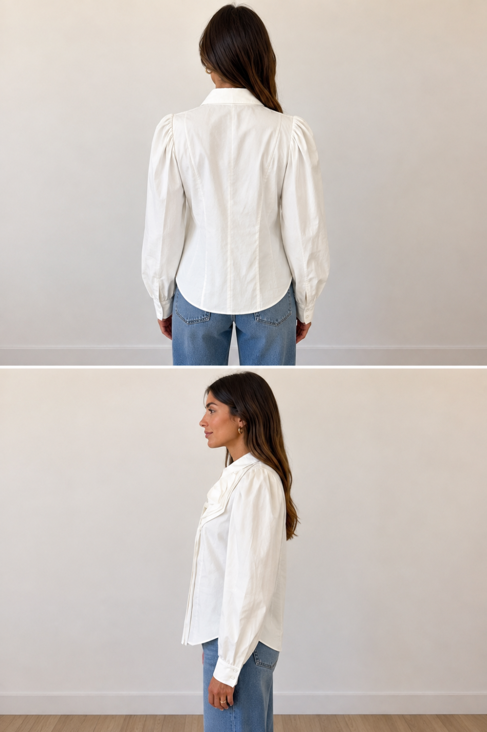 Anne Fontaine Lagune White Ruffle Blouse – Size 42|566