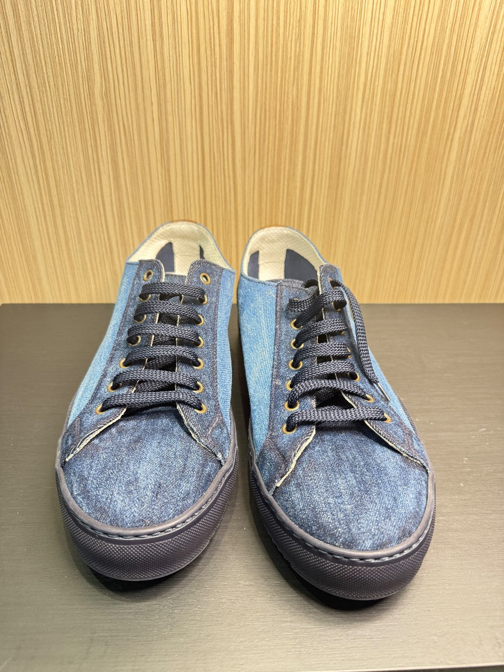 Doucal's Blue Denim Low Top Sneakers – Size 43|117
