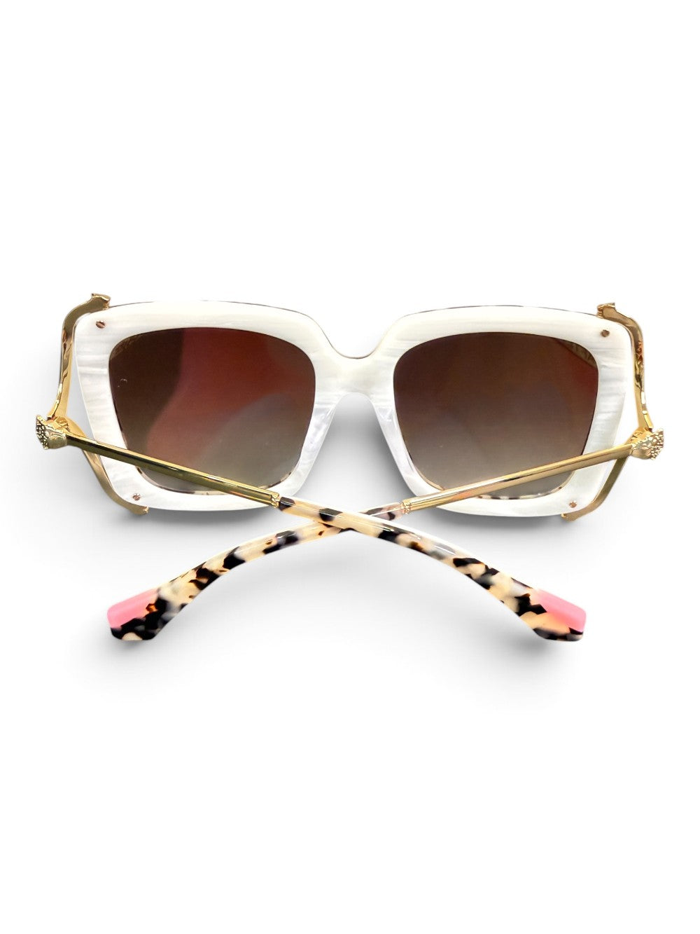CAMILLA The After Party Oversized Square Sunglasses – Ivory Tortoise / Gold|842