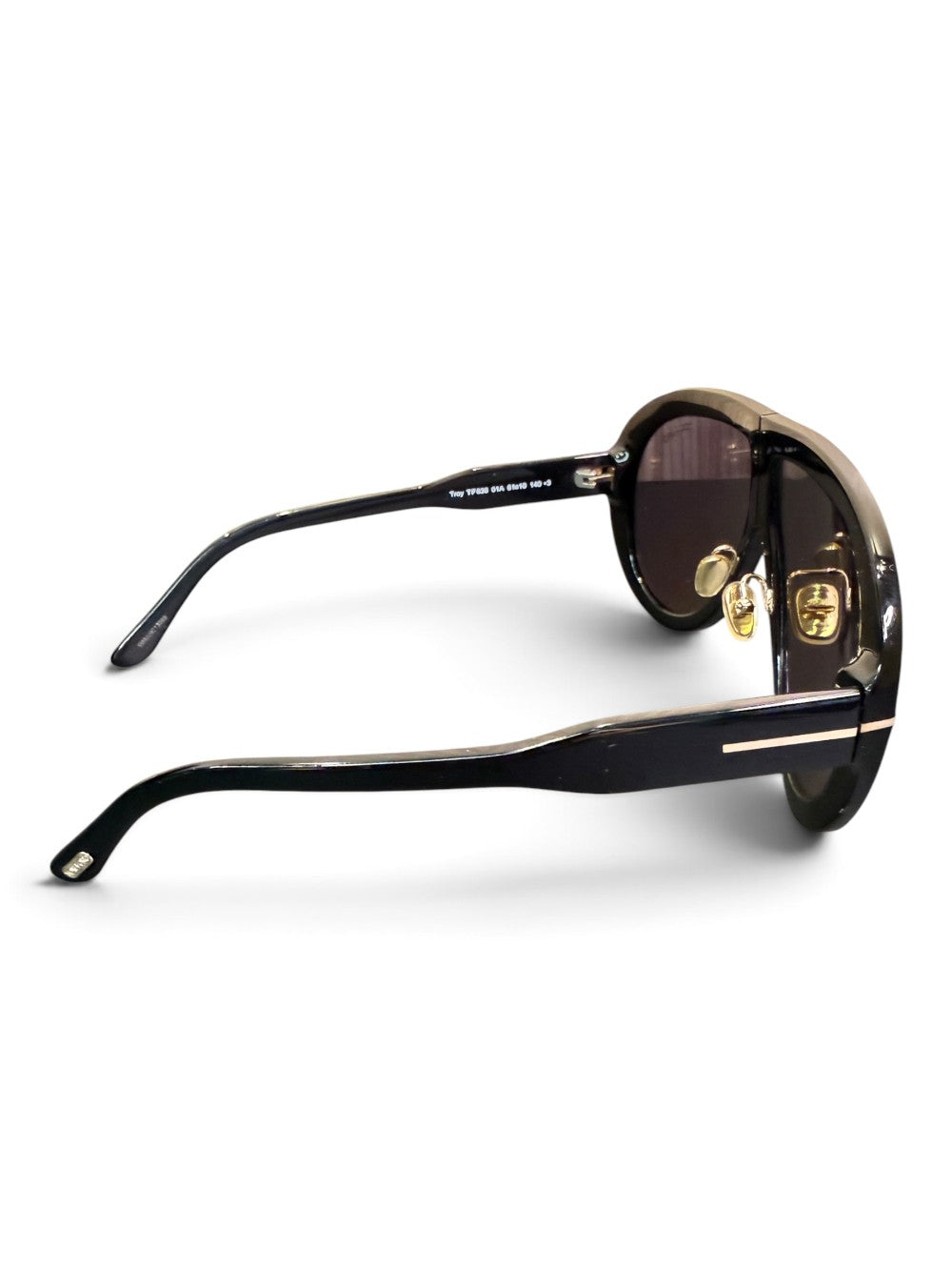 Tom Ford Troy TF836 01A Aviator Shield Sunglasses Size 61-10-140 – Shiny Black|831