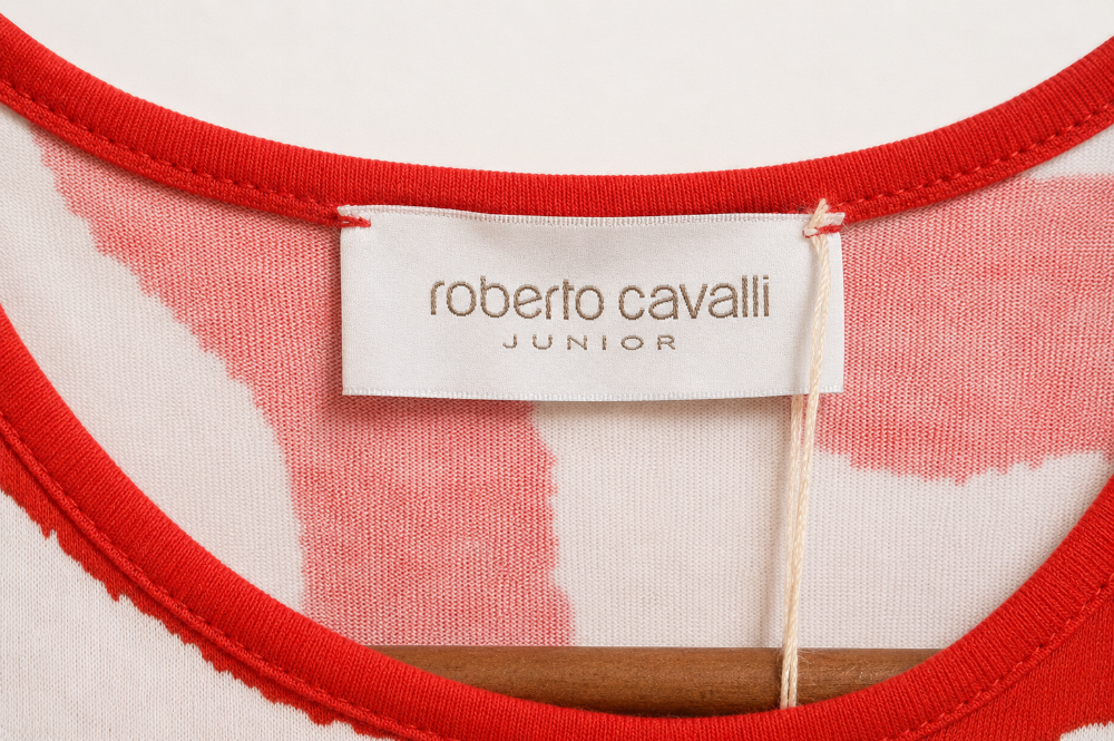 Roberto Cavalli Junior Red & White Printed Sleeveless Top – Size M|589