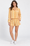Lazy Mouse Orange Striped Cotton Shirt & Shorts Set — L/XL|962