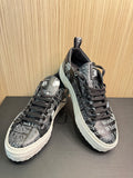 John Galliano Paris Gazette Newspaper Print Leather Sneakers Size EU 40|288