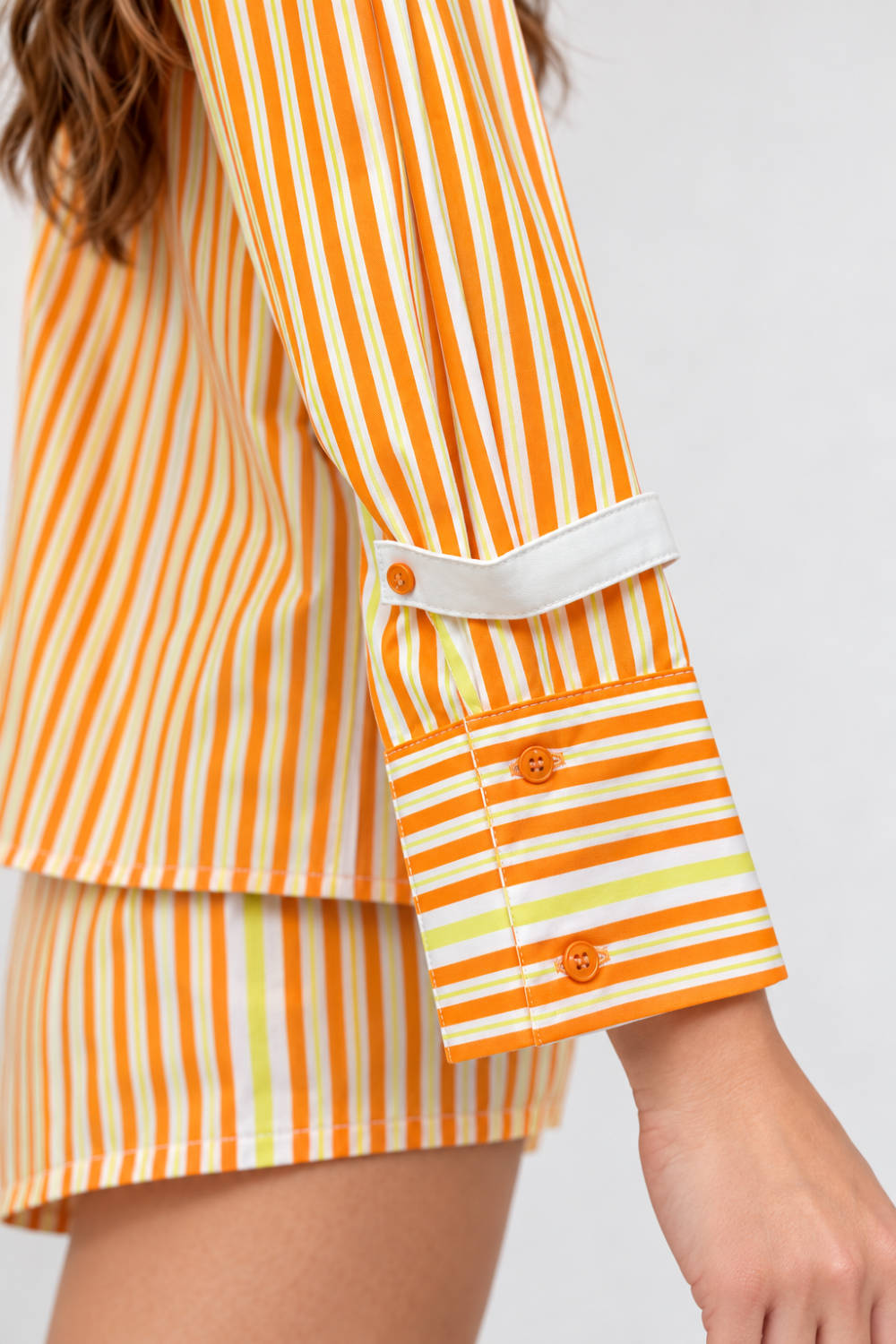Lazy Mouse Orange Striped Cotton Shirt & Shorts Set — L/XL|960