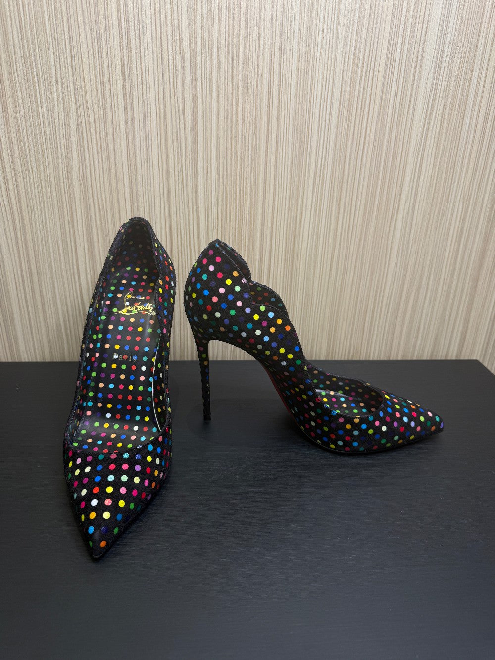 Christian Louboutin Hot Chick 100 Multicolor Polka Dot Pumps Size 39|452