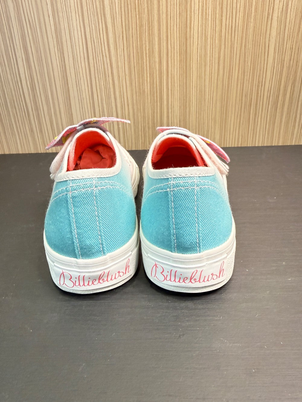 Billieblush Girls Gradient Velcro Sneakers with "MIAMI FUN" Glitter Patch Size EU 31|330