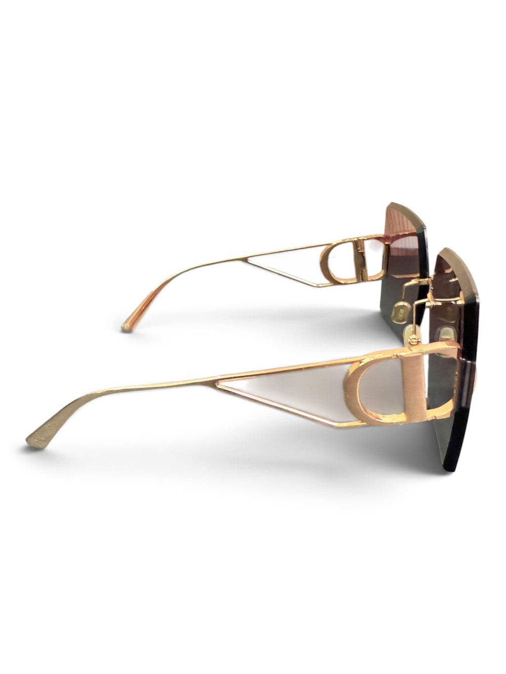 Christian Dior 30Montaigne S2U Oversized Rimless Square Sunglasses – Rose Gold / Burgundy Gradient|850