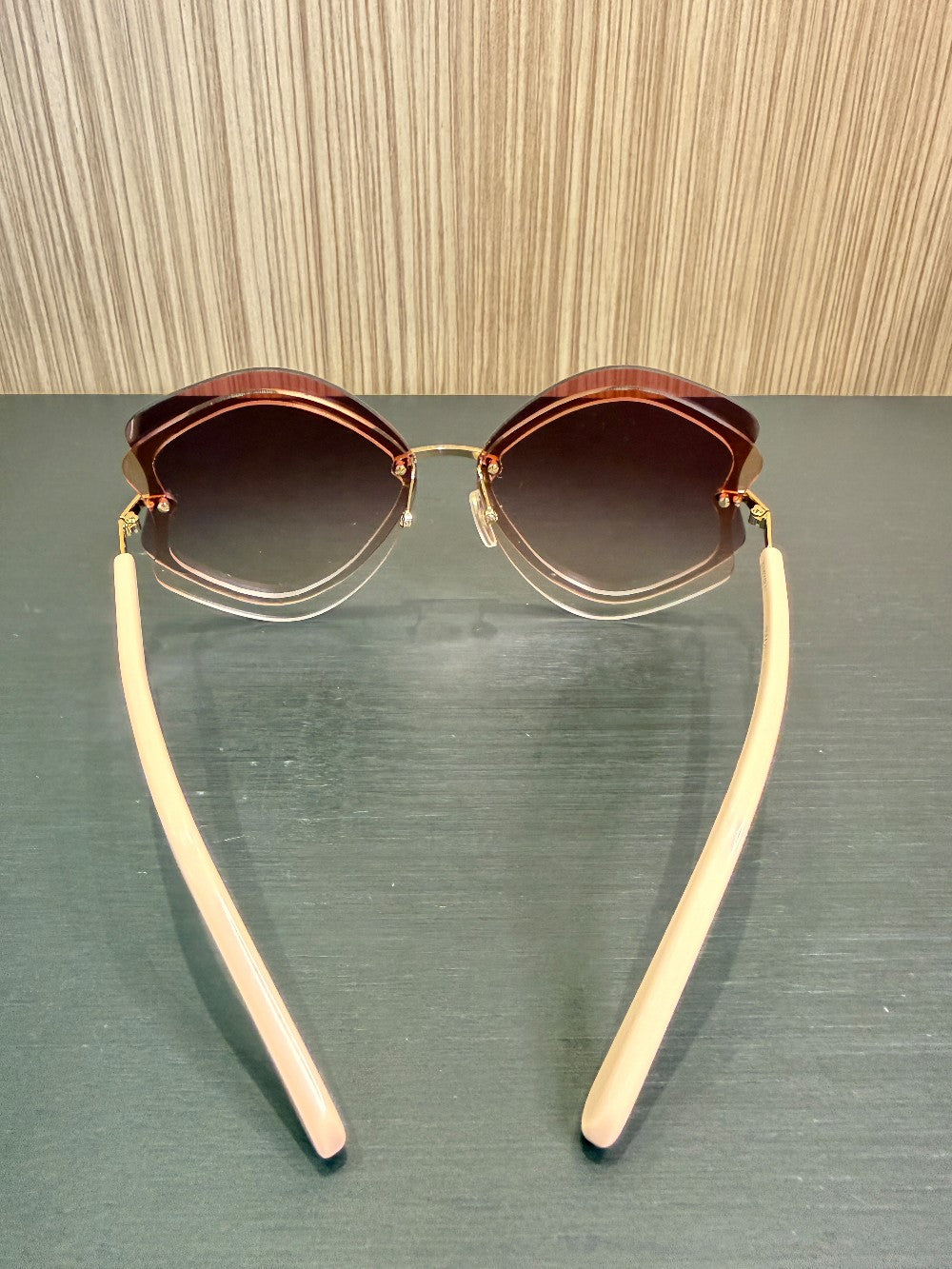 Zimmermann Gibson Oversized Rimless Gradient Sunglasses – Pink/Burgundy – Handcrafted in Italy|441