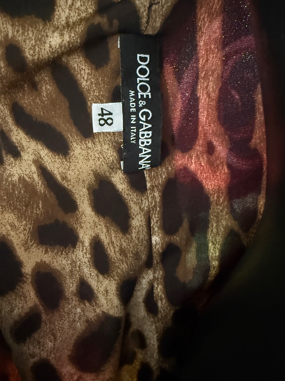 Dolce & Gabbana Rose & Leopard Print Cady Pencil Midi Dress – IT 48|535