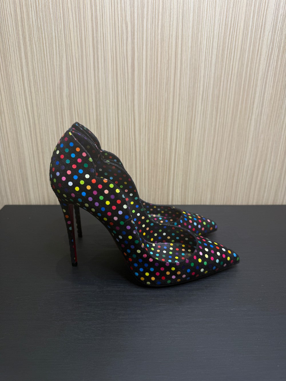 Christian Louboutin Hot Chick 100 Multicolor Polka Dot Pumps Size 39|453