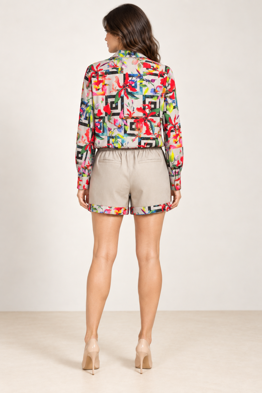 G. Novak Floral Geometric Shirt & Shorts Set – Size Medium|865