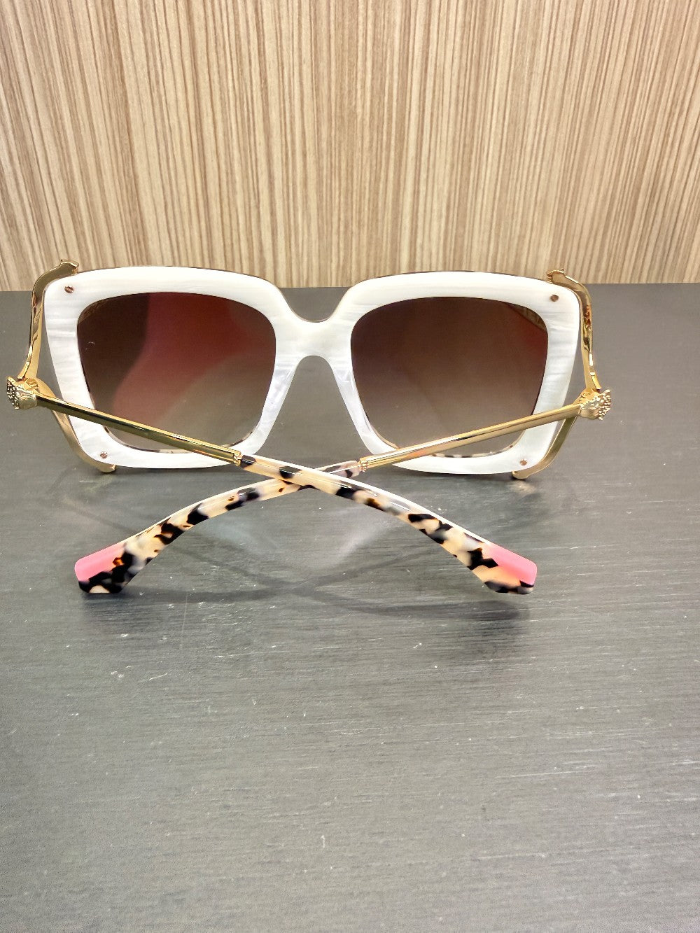 CAMILLA The After Party Oversized Square Sunglasses – Ivory Tortoise / Gold|394