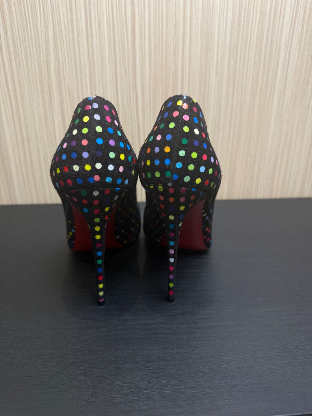 Christian Louboutin Hot Chick 100 Multicolor Polka Dot Pumps Size 39|456
