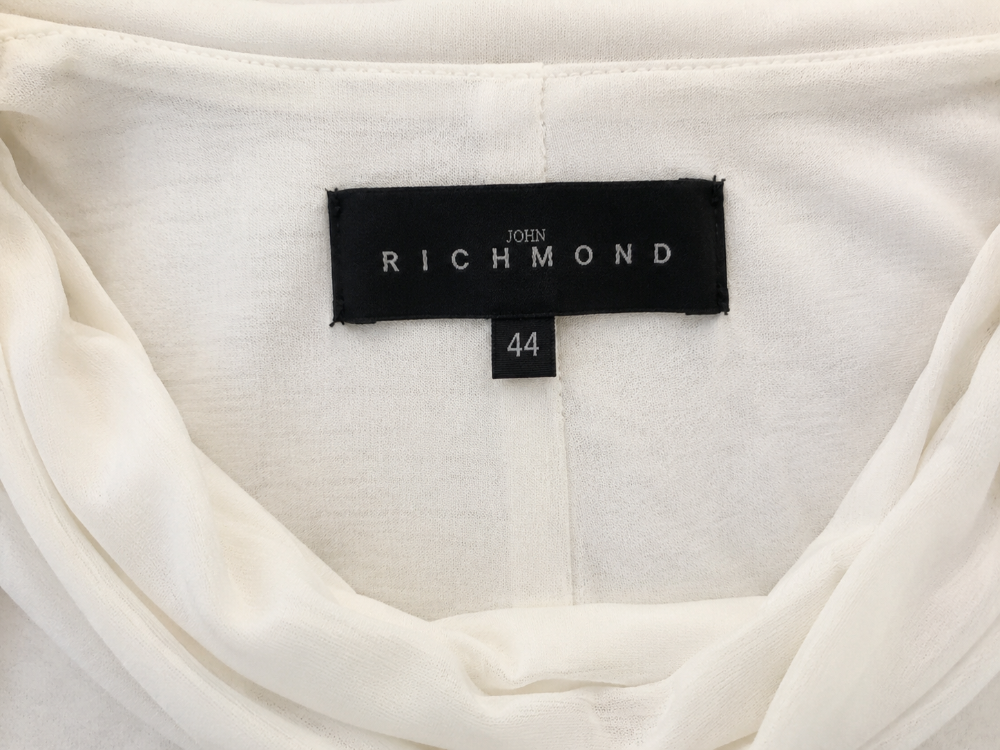 John Richmond Ivory Cashmere Blend Draped Top – Size 44|594