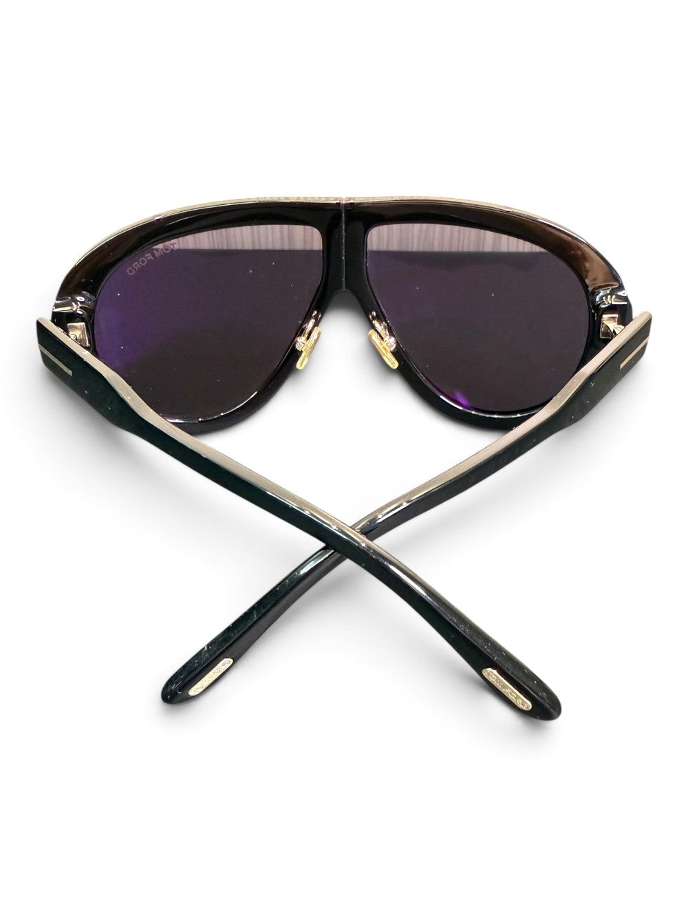 Tom Ford Troy TF836 01A Aviator Shield Sunglasses Size 61-10-140 – Shiny Black|833