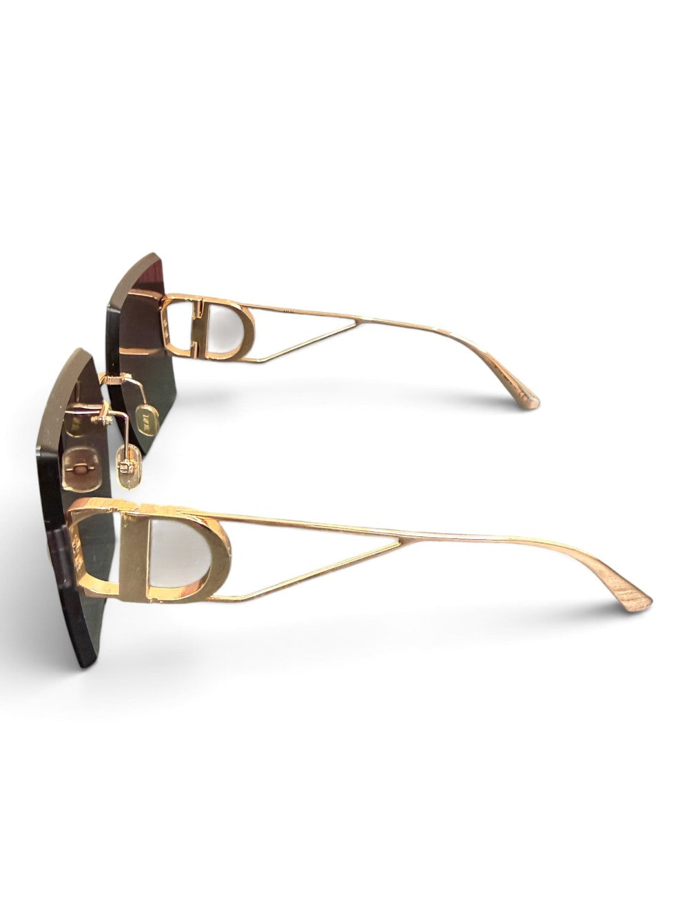 Christian Dior 30Montaigne S2U Oversized Rimless Square Sunglasses – Rose Gold / Burgundy Gradient|851
