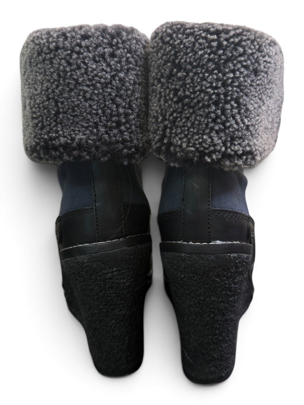 Tory Burch Fairfax 105MM Shearling-Lined Wedge Booties – Size 7|784