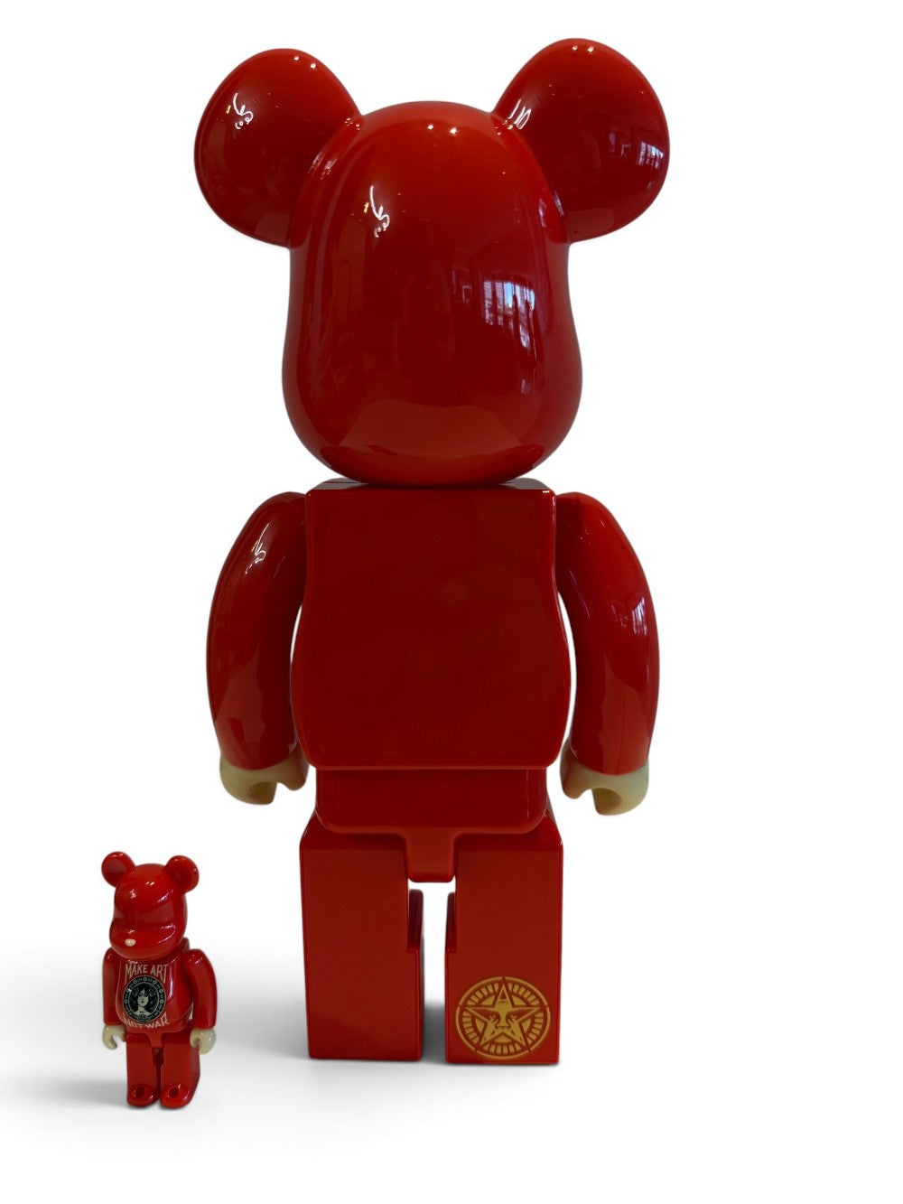 BE@RBRICK × Shepard Fairey OBEY “Make Art Not War” Red 100% & 400% Set|644