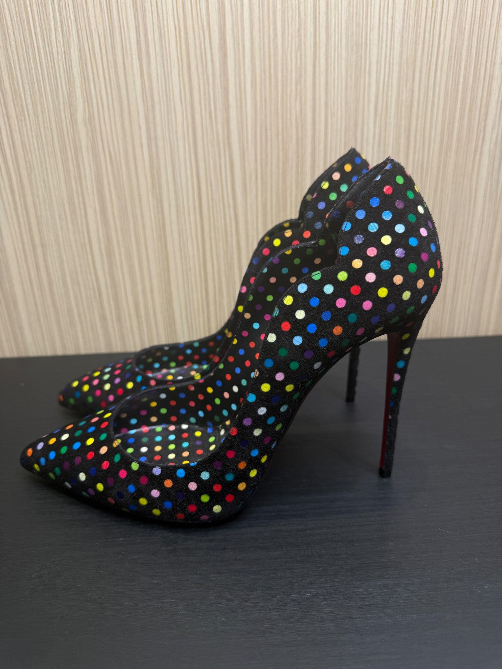 Christian Louboutin Hot Chick 100 Multicolor Polka Dot Pumps Size 39|454
