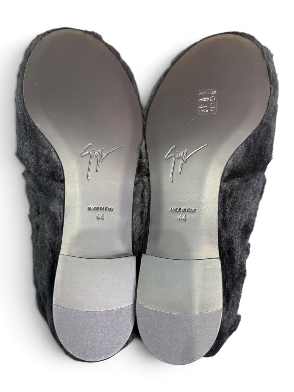 Giuseppe Zanotti Men's Black Rabbit Fur Loafers with Gold Signature – US 11 (EU 44)|999