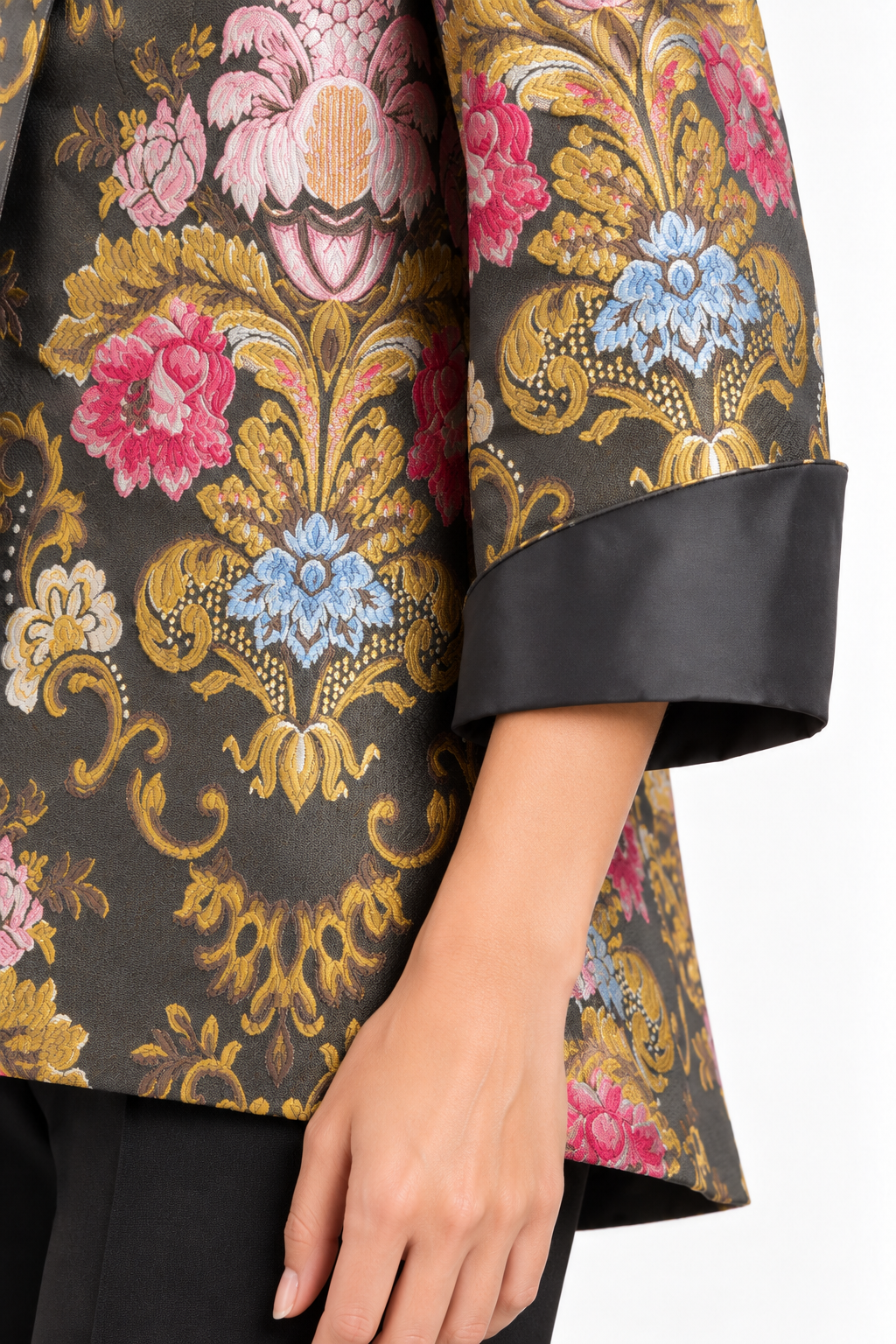 Grace Chuang Floral Brocade High-Low Jacket – Size S