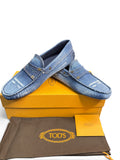 Tod's Men's Denim Gommino Driving Loafers Size 7.5